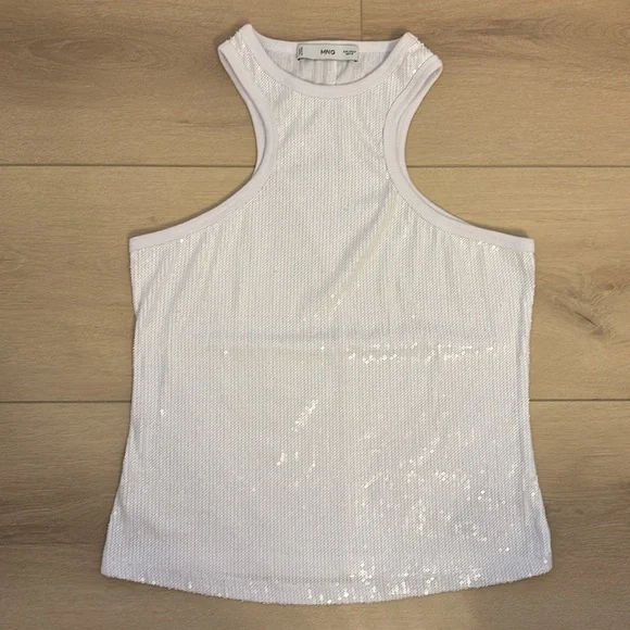 MANGO Sequin Halter Tank Top - Picture 3 of 3